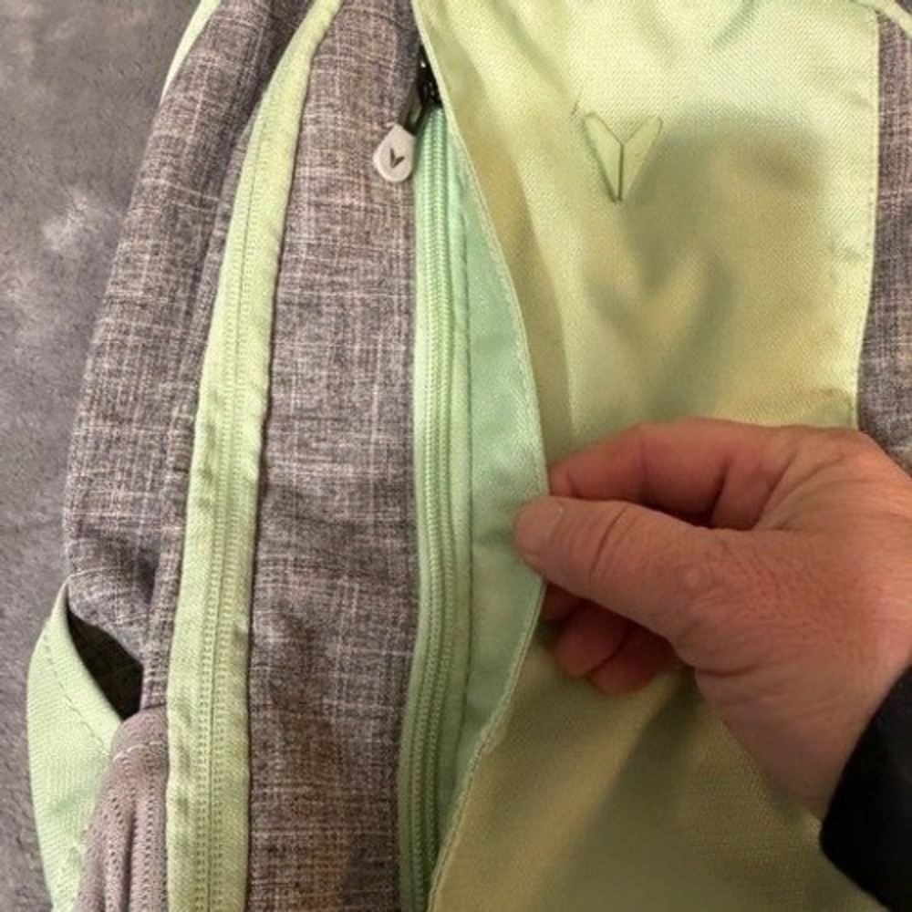 Bondka Backpack Lime Green‎ Gray Laptop Sleeve School Travel Commuter Bag - Picture 3 of 11